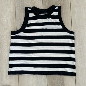 Ann Taylor LOFT - Black striped top - Size L